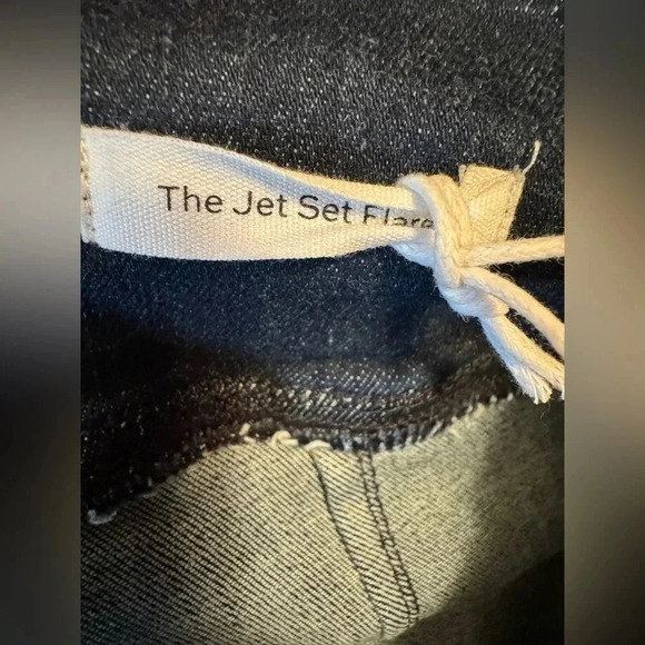 Frame The Jet Set Flare Jeans Size 2 Front Slit Stretch Pull On High Rise (New) - Picture 3 of 13